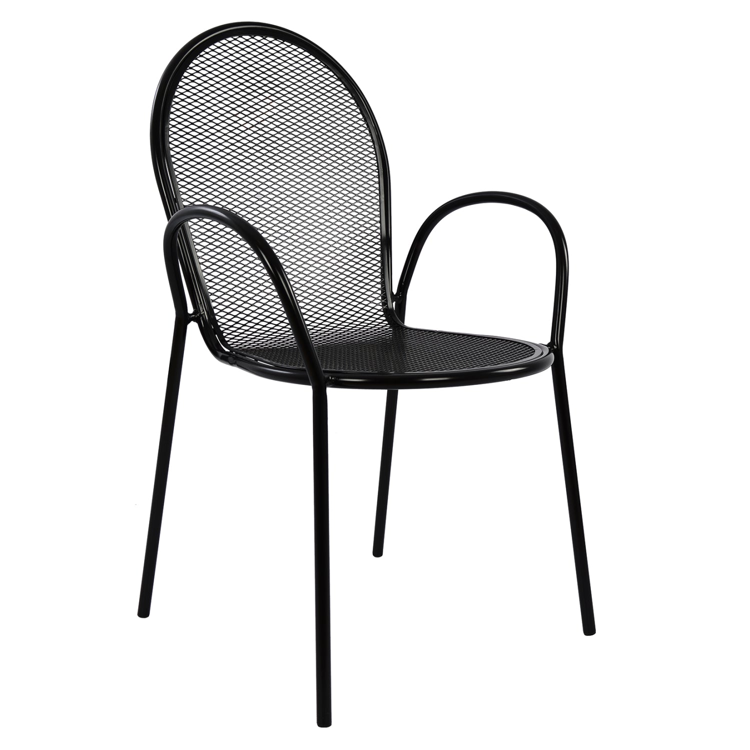 Armchair metallic HM5029.01 Vera in black color 56x62,5x90 cm