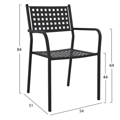 Armchair Metallic HM5031.01 Zeta in black matte 54x51x84Hcm