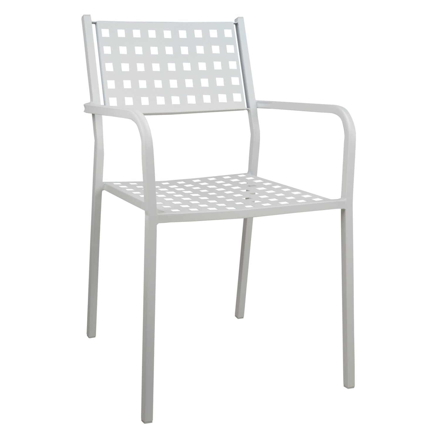 Armchair Metallic HM5031.02 Zeta in white color 54x51x84Ηcm