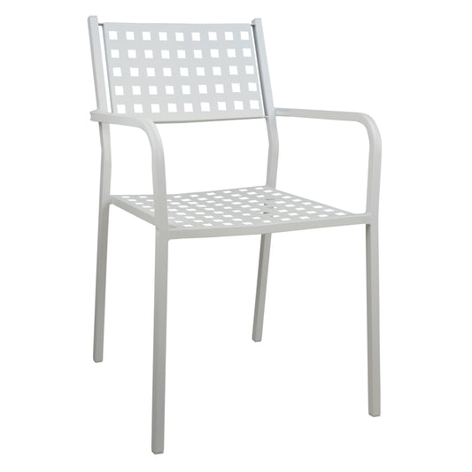 Armchair Metallic HM5031.02 Zeta in white color 54x51x84Ηcm