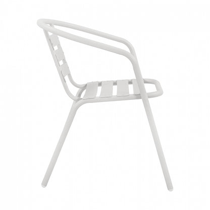 Armchair Laura Metallic White with aluminum slices HM5037.02 54x59x73cm