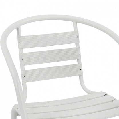Armchair Laura Metallic White with aluminum slices HM5037.02 54x59x73cm