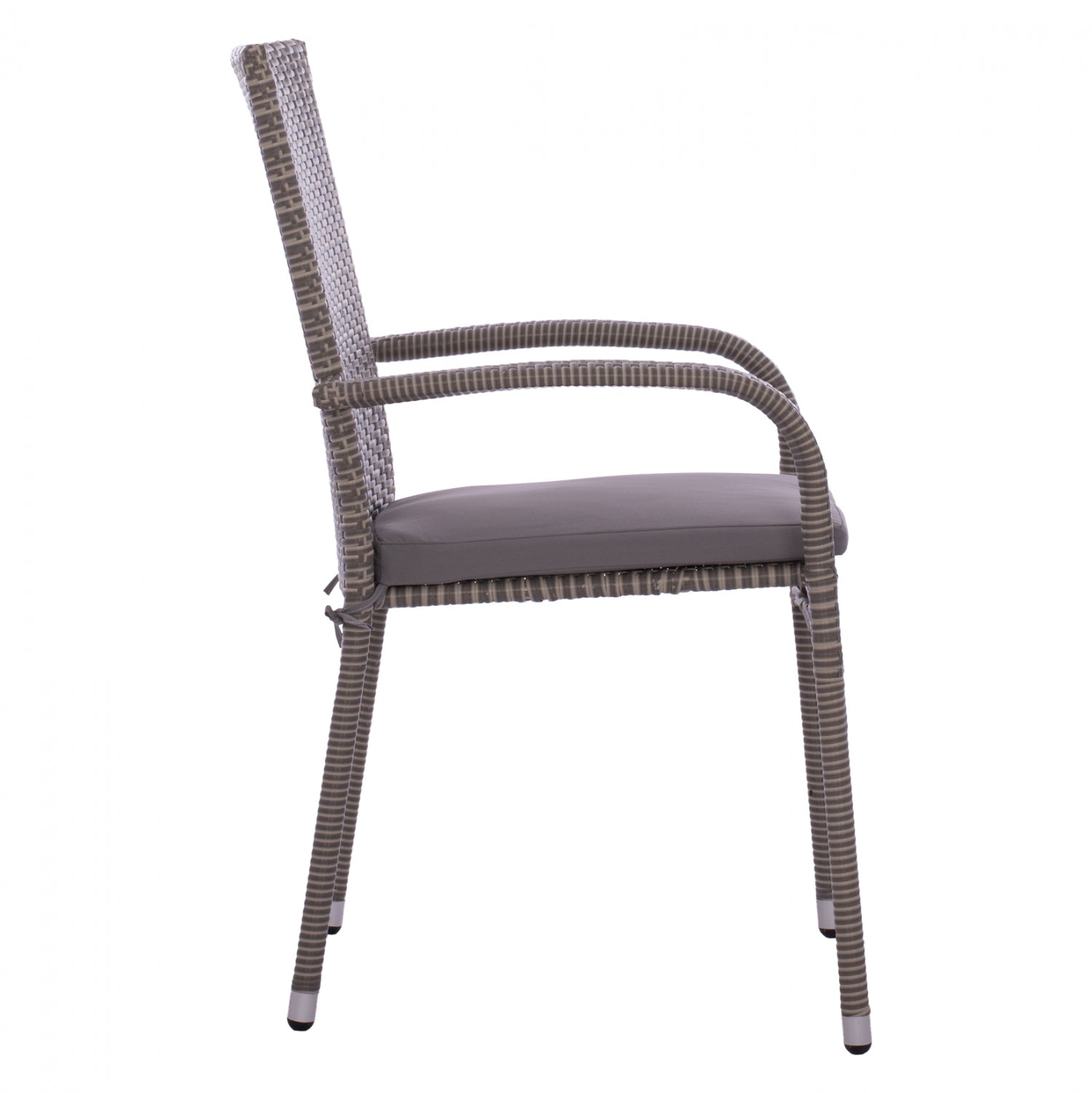 Armchair HM5685.01 Metallic with pillow Wicker grey 55x64x93cm