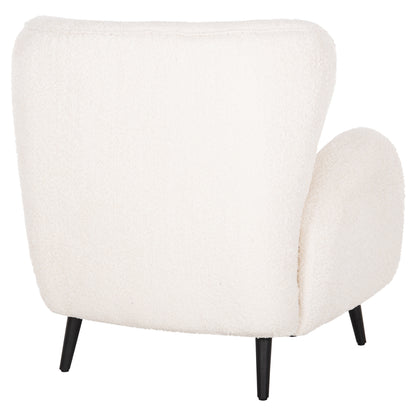ARMCHAIR KRYLY HM9593.06 ECRU BOUCLE FABRIC-BLACK WOODEN LEGS 83x87x89Hcm.