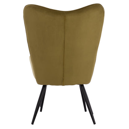 HM8918.13 armchair, olive-green velvet, footstool