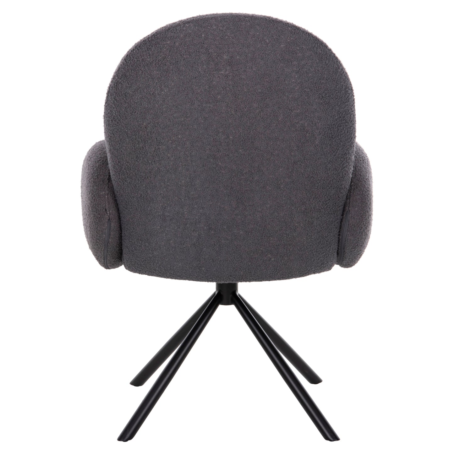 ARMCHAIR SWIVEL WINON HM9778.01 GREY TEDDY FABRIC-BLACK METAL BASE 65x67x92Hcm.