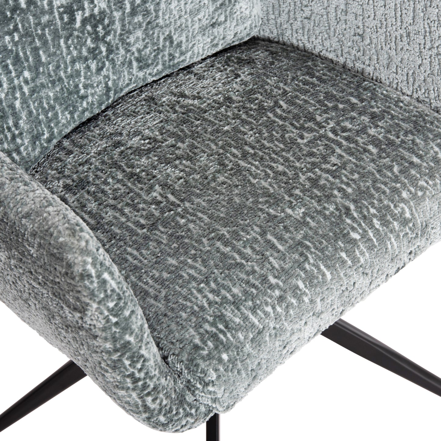 DINING ARMCHAIR SWIVEL BLANS HM9942.03 MINT BOUCLE FABRIC-METAL LEGS 62x60x90Hcm.