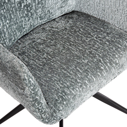 DINING ARMCHAIR SWIVEL BLANS HM9942.03 MINT BOUCLE FABRIC-METAL LEGS 62x60x90Hcm.