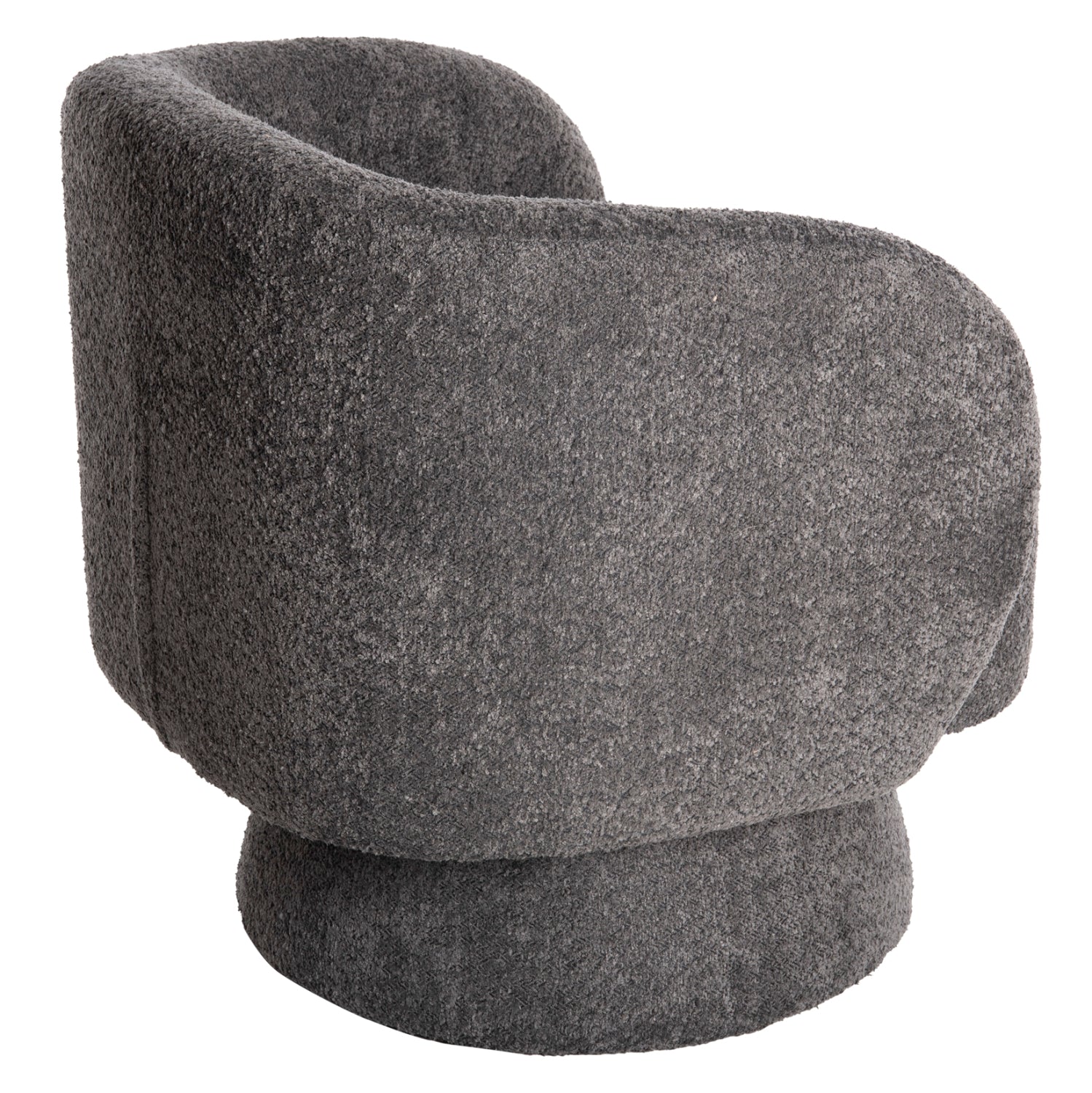 ARMCHAIR SWIVEL KARLEN HM9592.01 GREY BOUCLE FABRIC 78x81x77Hcm.