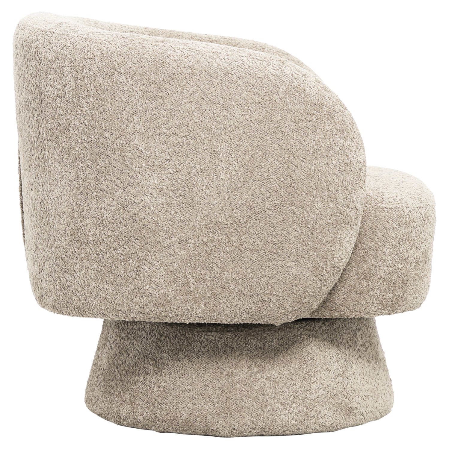 ARMCHAIR SWIVEL KARLEN HM9592.03 BEIGE BOUCLE FABRIC 78x81x77Hcm.