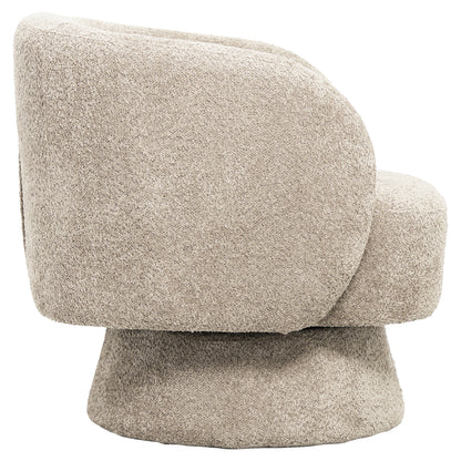ARMCHAIR SWIVEL KARLEN HM9592.03 BEIGE BOUCLE FABRIC 78x81x77Hcm.