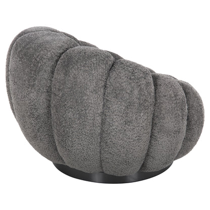 ARMCHAIR SWIVEL GRYMM HM9601.01 GREY BOUCLE-BLACK METAL BASE 95x92x68Hcm.