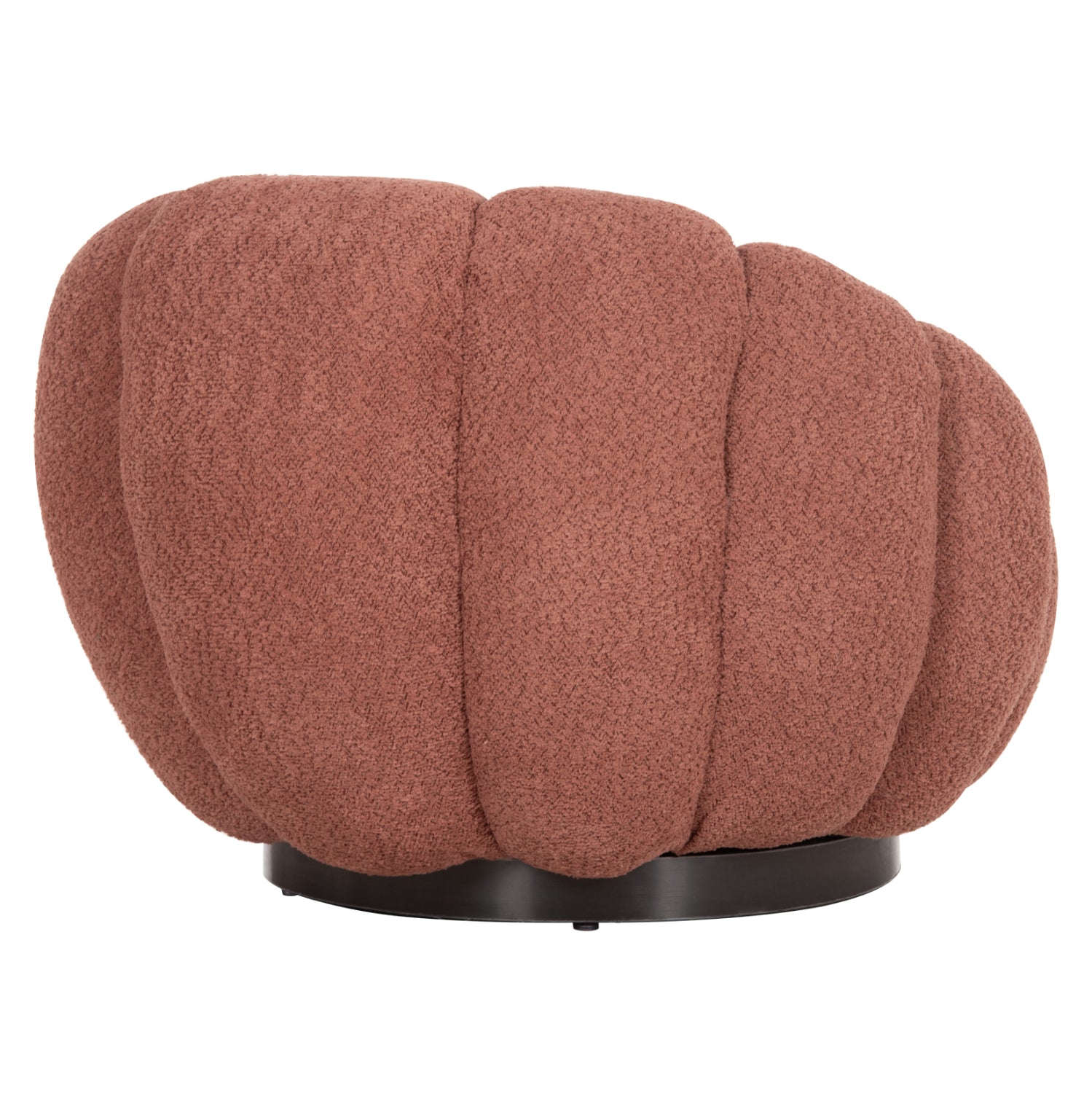 ARMCHAIR SWIVEL GRYMM HM9601.02 PINK BOUCLE-BLACK METAL BASE 95x92x68Hcm.