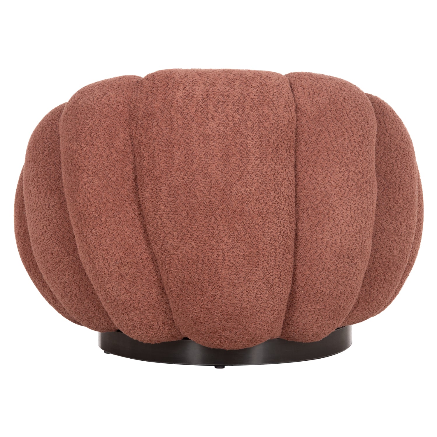 ARMCHAIR SWIVEL GRYMM HM9601.02 PINK BOUCLE-BLACK METAL BASE 95x92x68Hcm.
