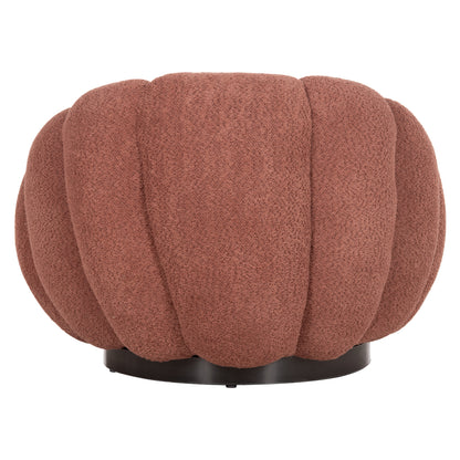 ARMCHAIR SWIVEL GRYMM HM9601.02 PINK BOUCLE-BLACK METAL BASE 95x92x68Hcm.