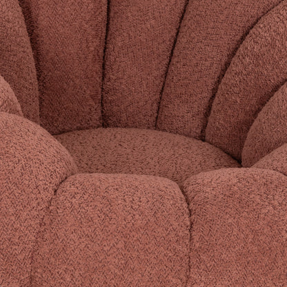 ARMCHAIR SWIVEL GRYMM HM9601.02 PINK BOUCLE-BLACK METAL BASE 95x92x68Hcm.