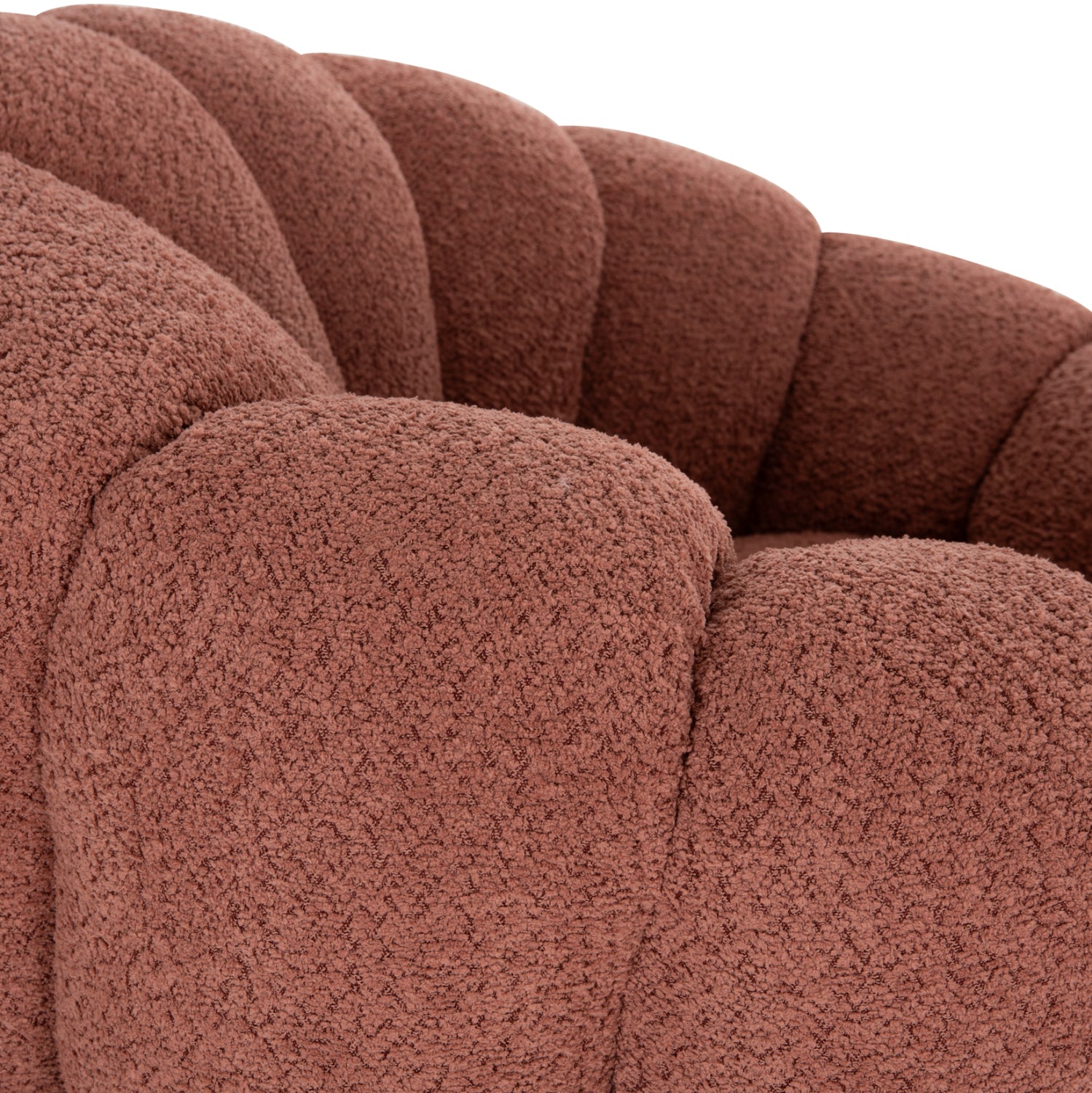 ARMCHAIR SWIVEL GRYMM HM9601.02 PINK BOUCLE-BLACK METAL BASE 95x92x68Hcm.
