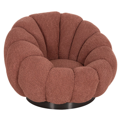 ARMCHAIR SWIVEL GRYMM HM9601.02 PINK BOUCLE-BLACK METAL BASE 95x92x68Hcm.