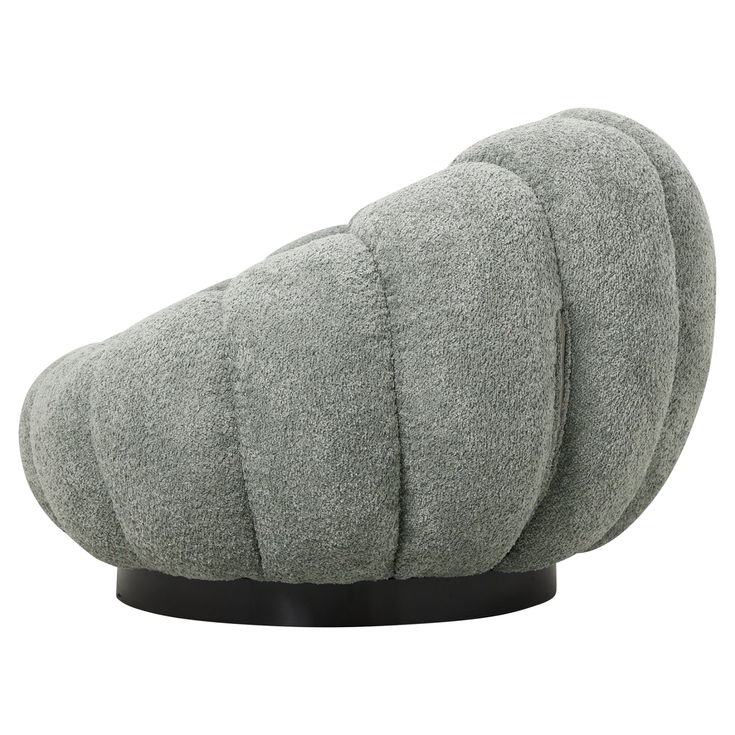 ARMCHAIR SWIVEL GRYMM HM9601.05 PISTACHIO GREEN BOUCLE-BLACK METAL BASE 95x92x68Hcm.