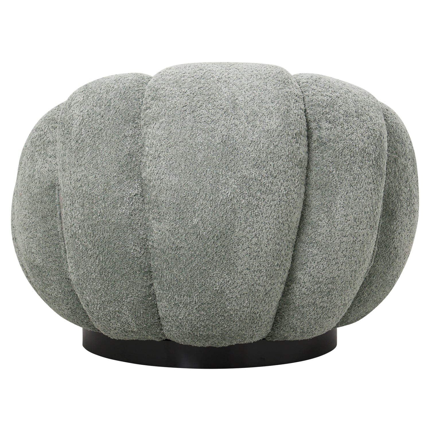 ARMCHAIR SWIVEL GRYMM HM9601.05 PISTACHIO GREEN BOUCLE-BLACK METAL BASE 95x92x68Hcm.