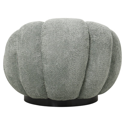 ARMCHAIR SWIVEL GRYMM HM9601.05 PISTACHIO GREEN BOUCLE-BLACK METAL BASE 95x92x68Hcm.
