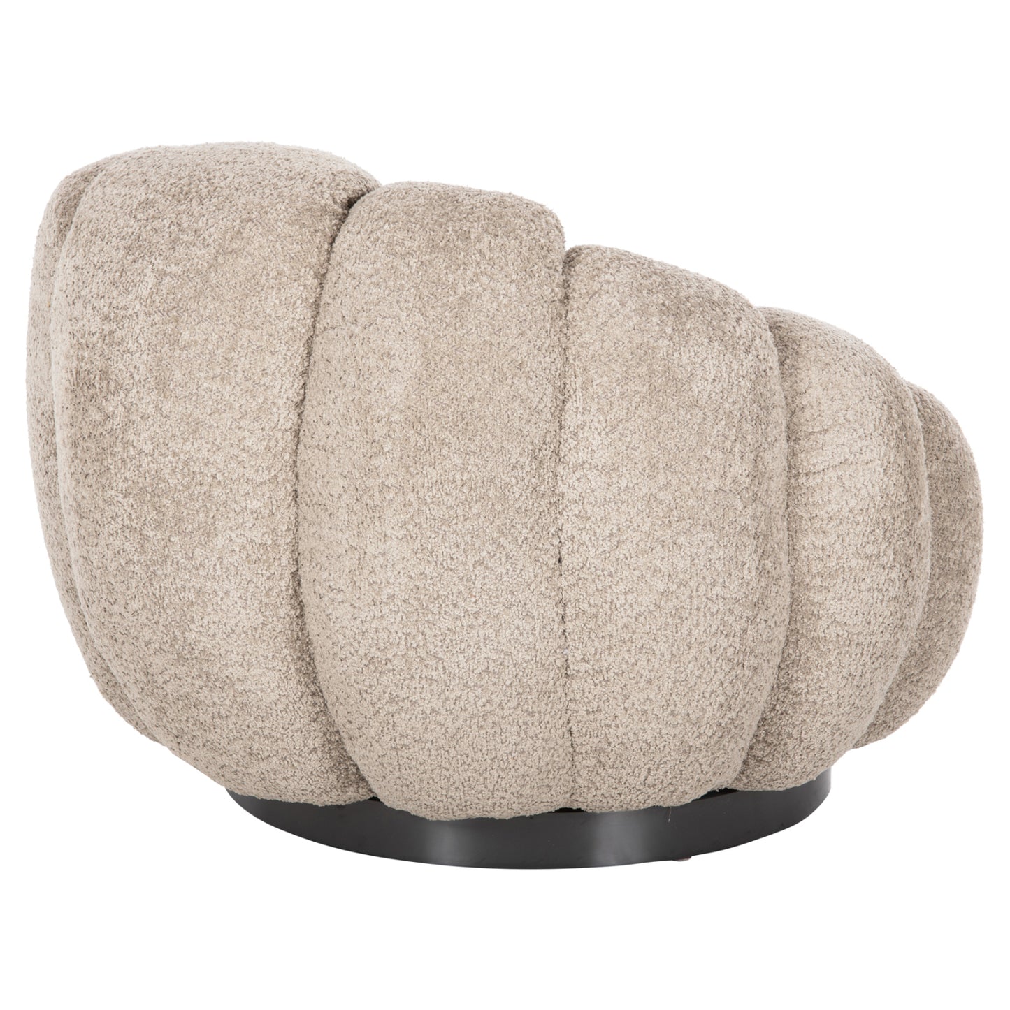 ARMCHAIR SWIVEL GRYMM HM9601.08 BROWNISH BEIGE BOUCLE-BLACK METAL BASE 95x92x68Hcm.