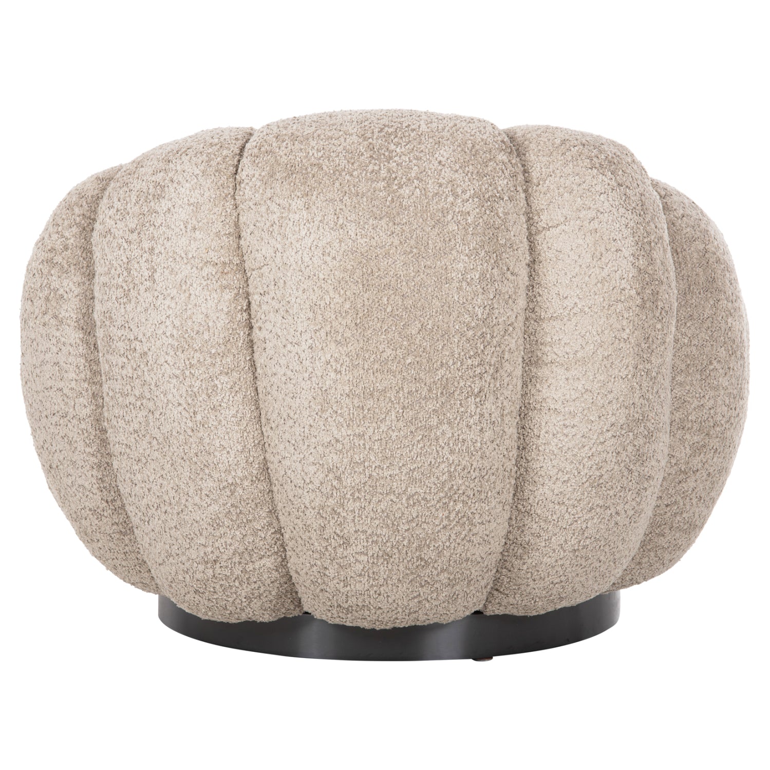 ARMCHAIR SWIVEL GRYMM HM9601.08 BROWNISH BEIGE BOUCLE-BLACK METAL BASE 95x92x68Hcm.