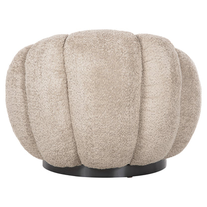 ARMCHAIR SWIVEL GRYMM HM9601.08 BROWNISH BEIGE BOUCLE-BLACK METAL BASE 95x92x68Hcm.