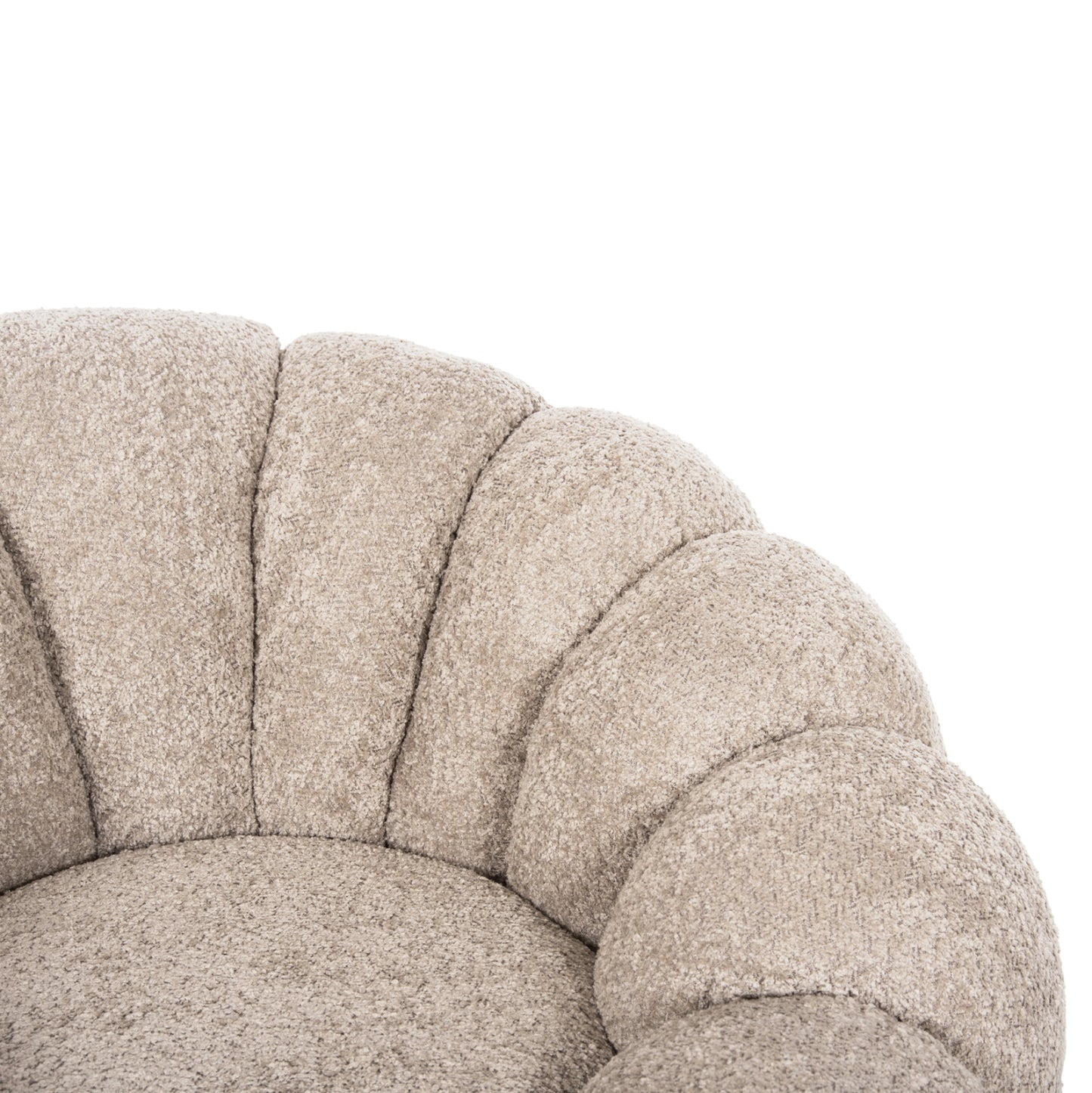 ARMCHAIR SWIVEL GRYMM HM9601.08 BROWNISH BEIGE BOUCLE-BLACK METAL BASE 95x92x68Hcm.