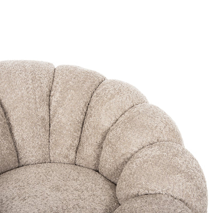 ARMCHAIR SWIVEL GRYMM HM9601.08 BROWNISH BEIGE BOUCLE-BLACK METAL BASE 95x92x68Hcm.