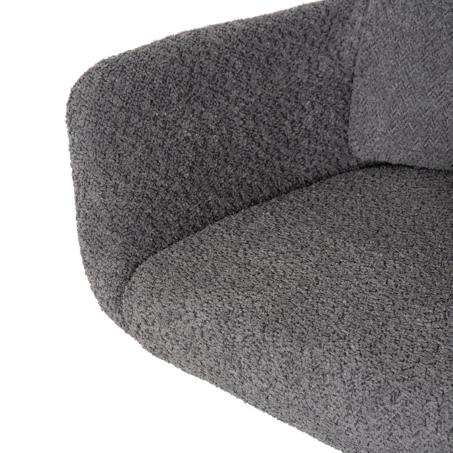 DINING ARMCHAIR SWIVEL BLANS HM9942.01 GREY BOUCLE FABRIC-METAL LEGS 62x60x90Hcm.