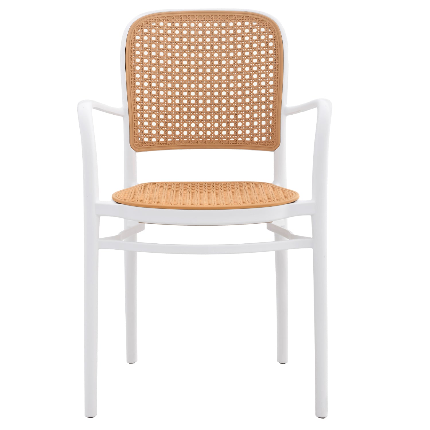 ARMCHAIR POLYPROPYLENE FLOW HM5938.01 WHITE AND BEIGE 55x53x86Hcm.