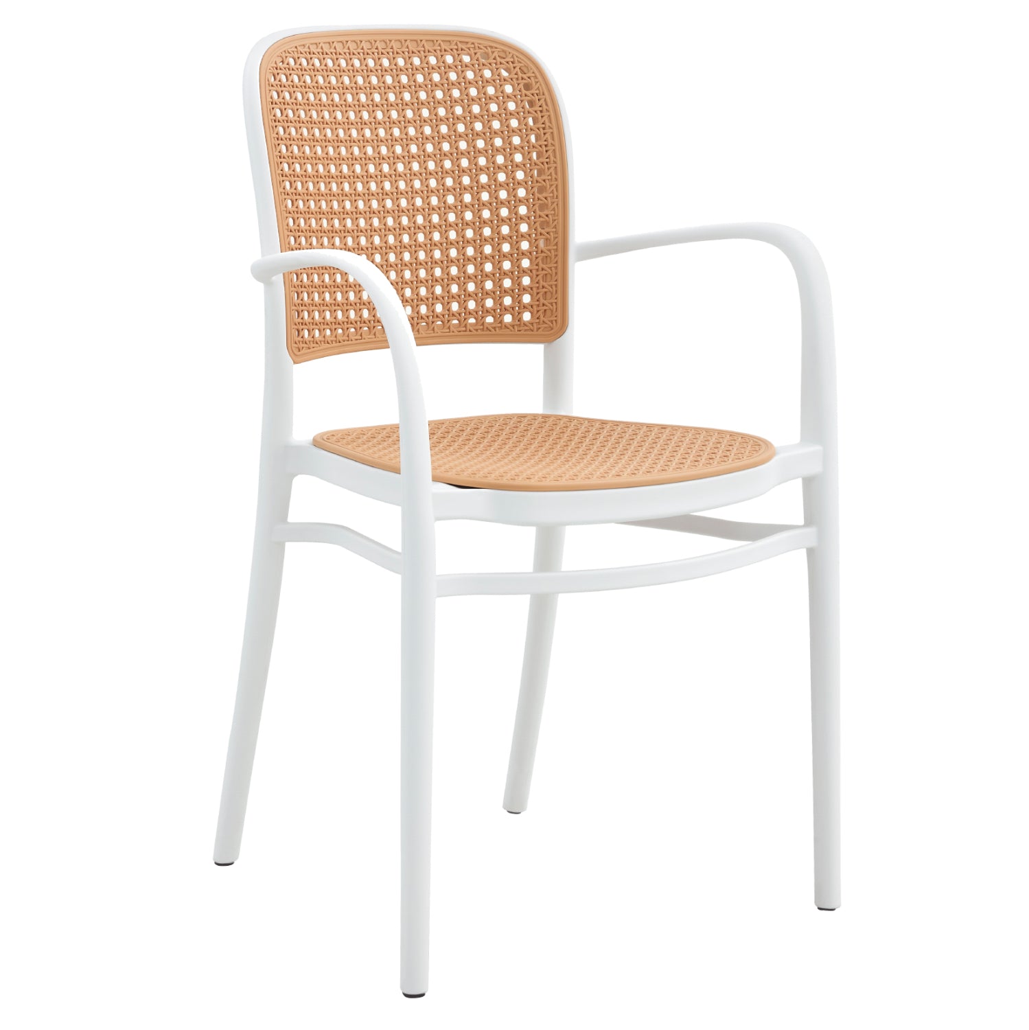 ARMCHAIR POLYPROPYLENE FLOW HM5938.01 WHITE AND BEIGE 55x53x86Hcm.