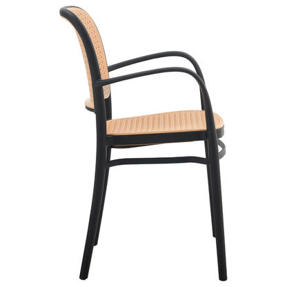 ARMCHAIR POLYPROPYLENE FLOW HM5938.02 BLACK AND BEIGE 55x53x86Hcm.