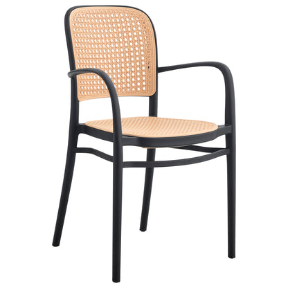 ARMCHAIR POLYPROPYLENE FLOW HM5938.02 BLACK AND BEIGE 55x53x86Hcm.