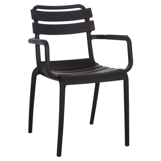 POLYPROPYLENE ARMCHAIR PHILLY HM6123.02 BLACK 58.5x49x83.5Hcm.