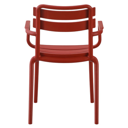 POLYPROPYLENE ARMCHAIR PHILLY HM6123.07 RED 58.5x49x83.5Hcm.