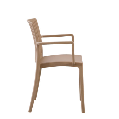 POLYPROPYLENE ARMCHAIR IDA HM6127.05 CAPPUCCINO 53x50x82Hcm.