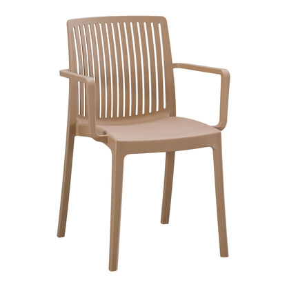 POLYPROPYLENE ARMCHAIR IDA HM6127.05 CAPPUCCINO 53x50x82Hcm.