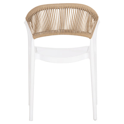 ARMCHAIR POLYPROPYLENE EVA HM6155.01 WHITE WITH BEIGE PP ROPE 56.5x53x80Hcm.