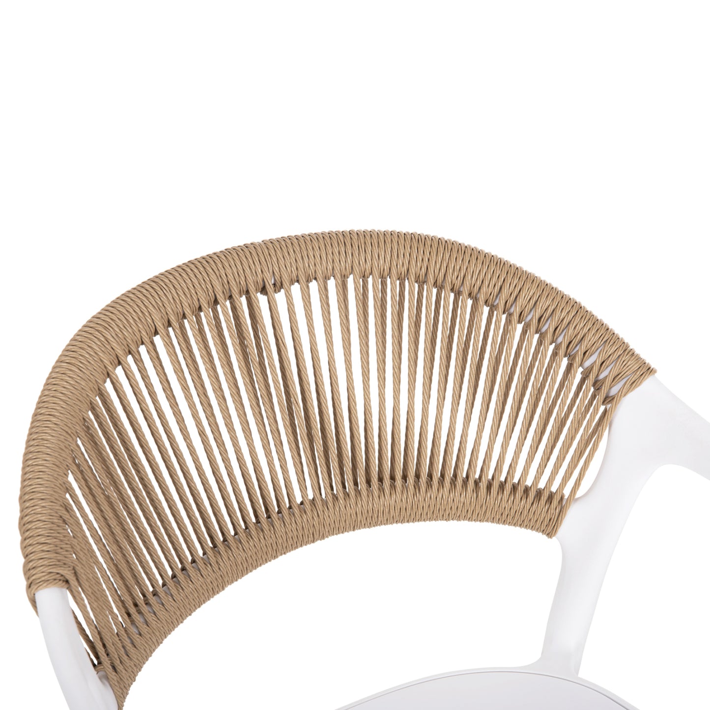 ARMCHAIR POLYPROPYLENE EVA HM6155.01 WHITE WITH BEIGE PP ROPE 56.5x53x80Hcm.