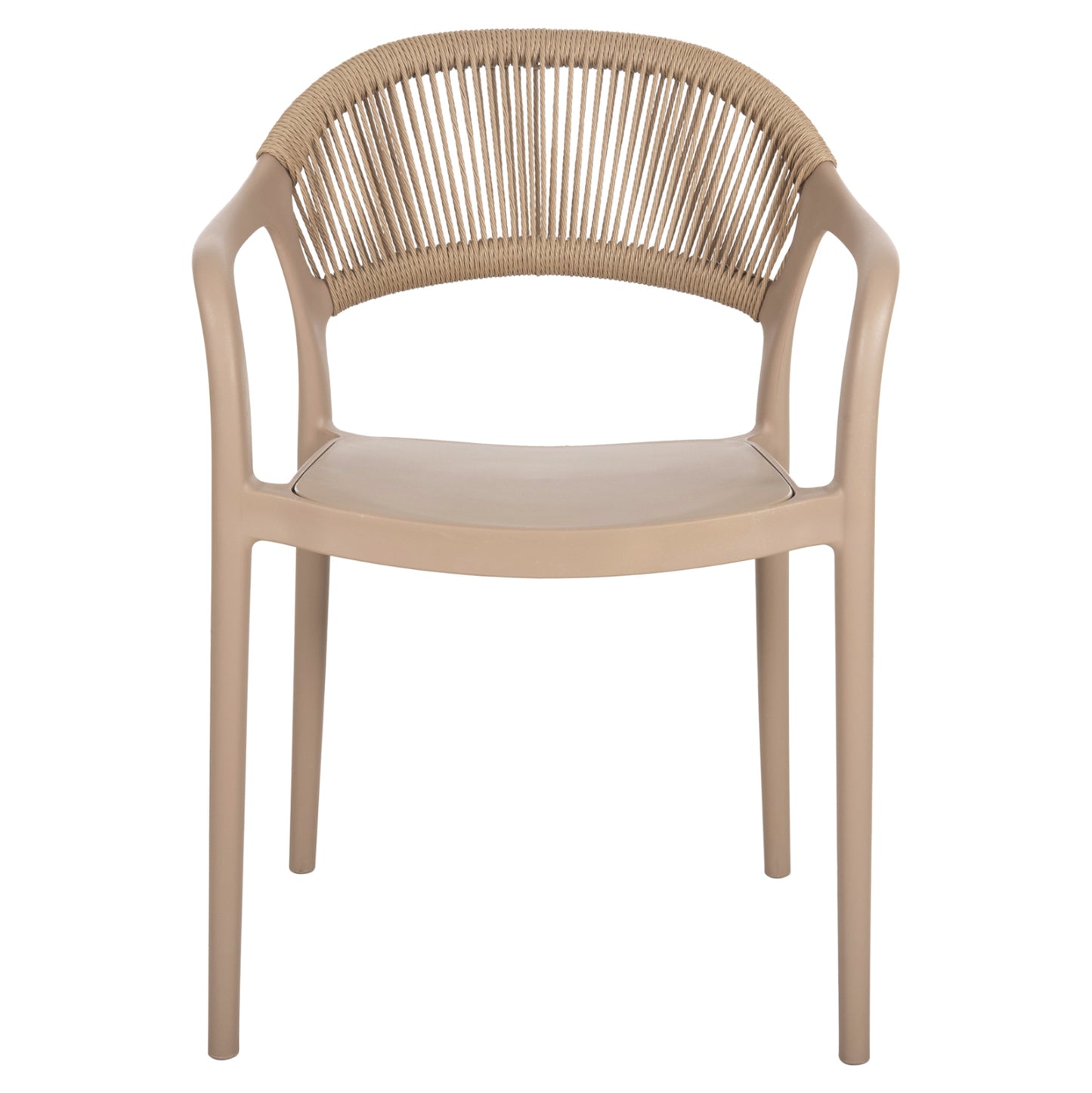 ARMCHAIR POLYPROPYLENE EVA HM6155.03 CAPPUCCINO WITH BEIGE PP ROPE 56.5x53x80Hcm.