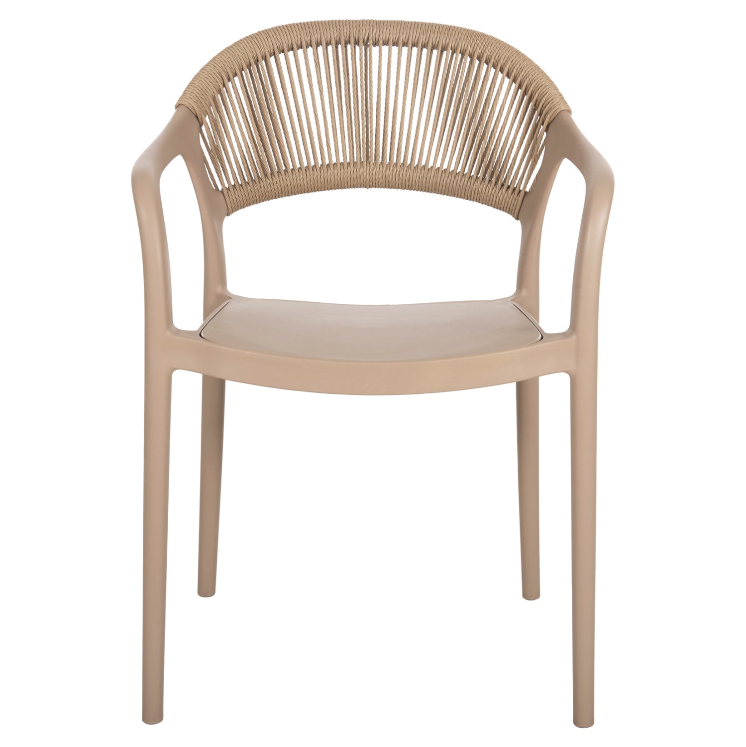ARMCHAIR POLYPROPYLENE EVA HM6155.03 CAPPUCCINO WITH BEIGE PP ROPE 56.5x53x80Hcm.
