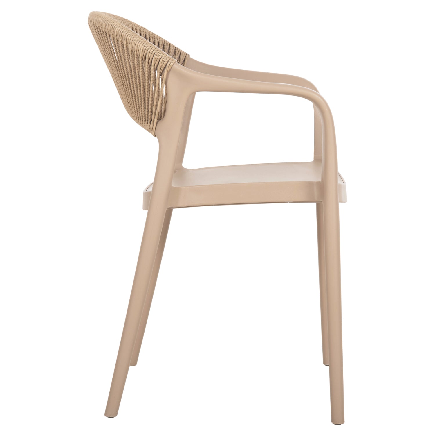 ARMCHAIR POLYPROPYLENE EVA HM6155.03 CAPPUCCINO WITH BEIGE PP ROPE 56.5x53x80Hcm.