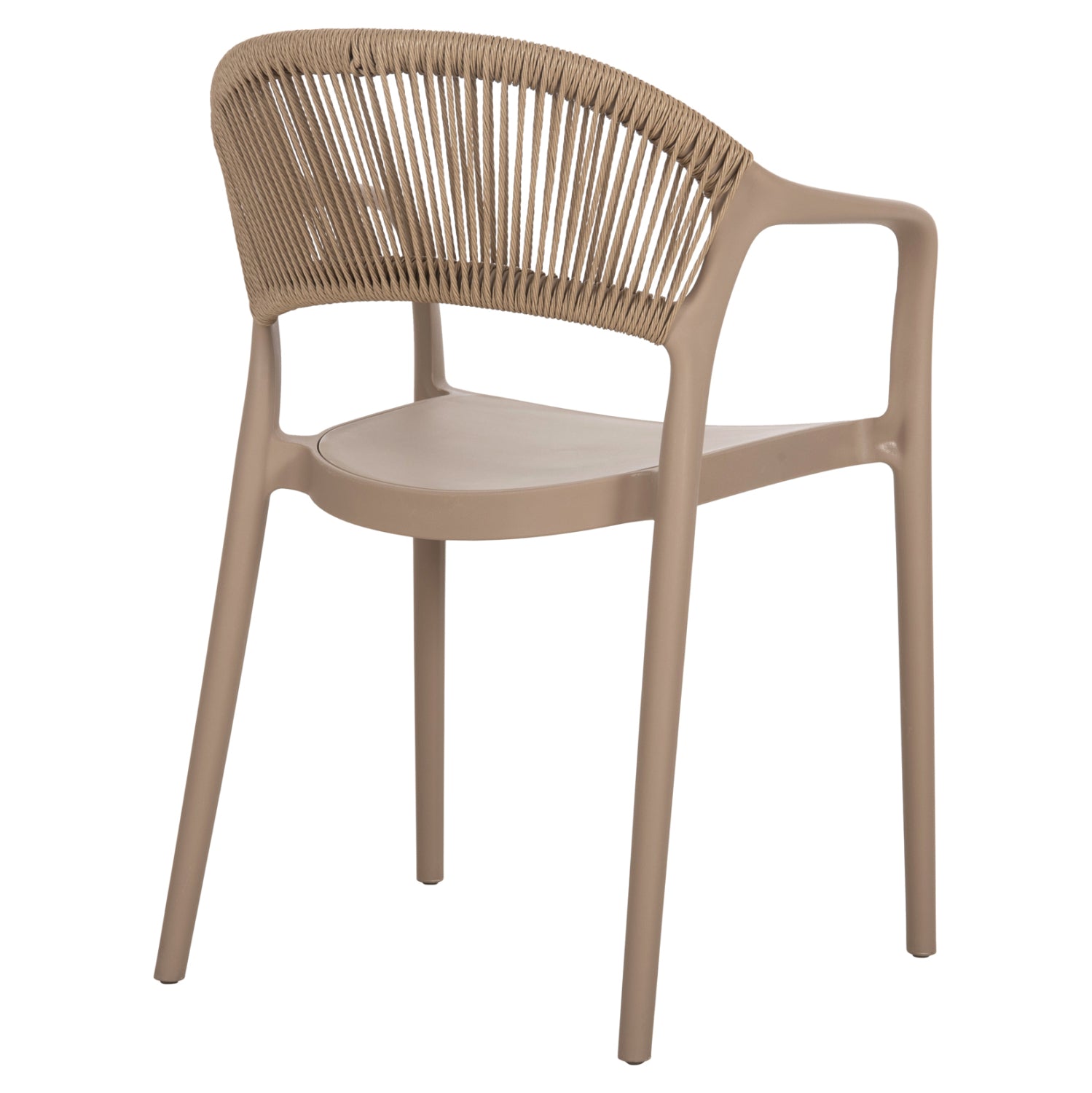 ARMCHAIR POLYPROPYLENE EVA HM6155.03 CAPPUCCINO WITH BEIGE PP ROPE 56.5x53x80Hcm.