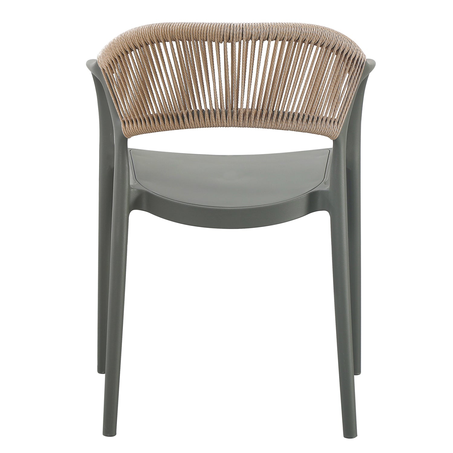 ARMCHAIR POLYPROPYLENE EVA HM6155.05 OLIVE GREEN-- BEIGE PP ROPE 56.5x53x80Hcm.