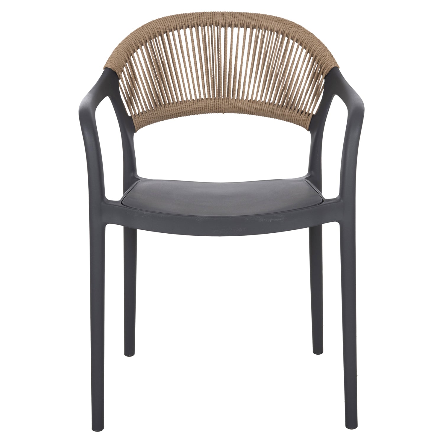 ARMCHAIR POLYPROPYLENE EVA HM6155.10 GREY WITH BEIGE PP ROPE 56.5x53x80Hcm.