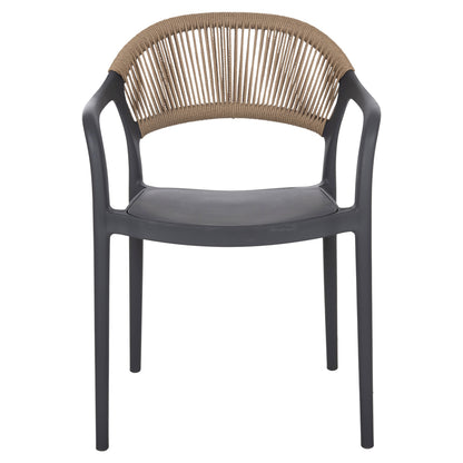 ARMCHAIR POLYPROPYLENE EVA HM6155.10 GREY WITH BEIGE PP ROPE 56.5x53x80Hcm.