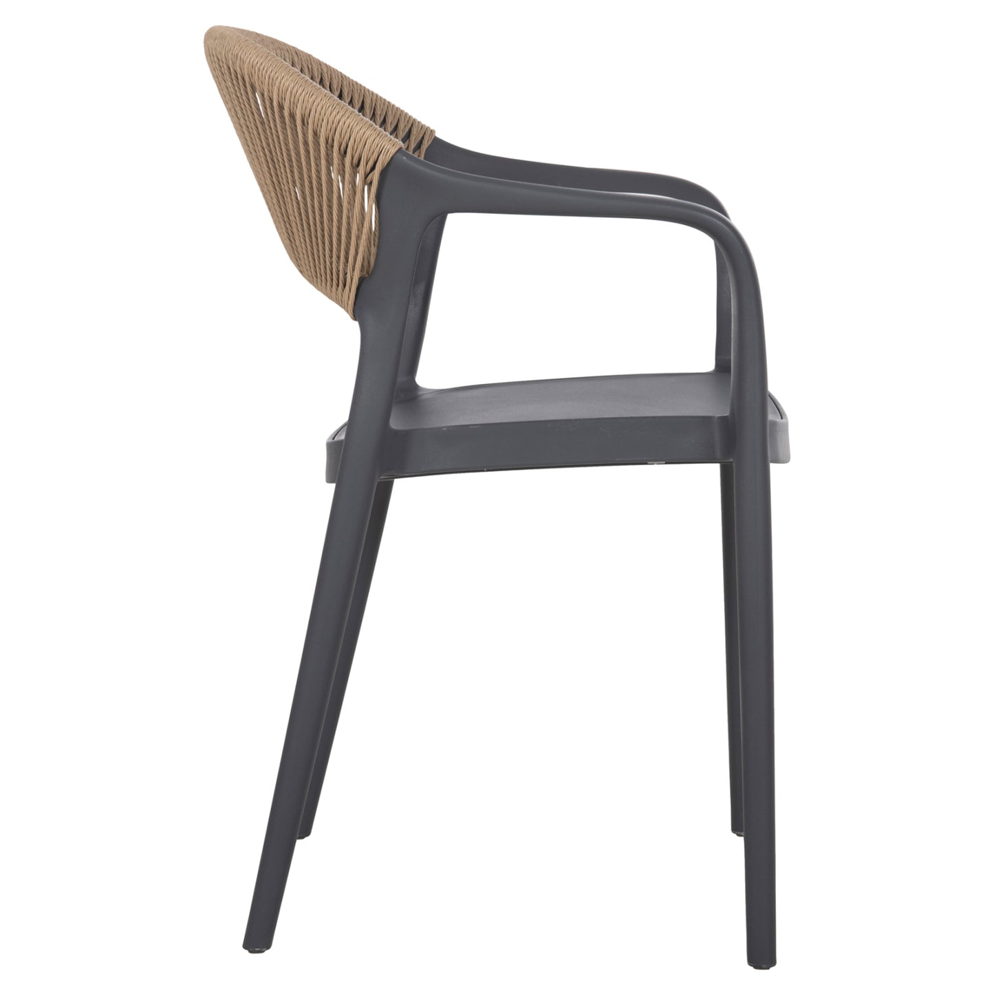 ARMCHAIR POLYPROPYLENE EVA HM6155.10 GREY WITH BEIGE PP ROPE 56.5x53x80Hcm.