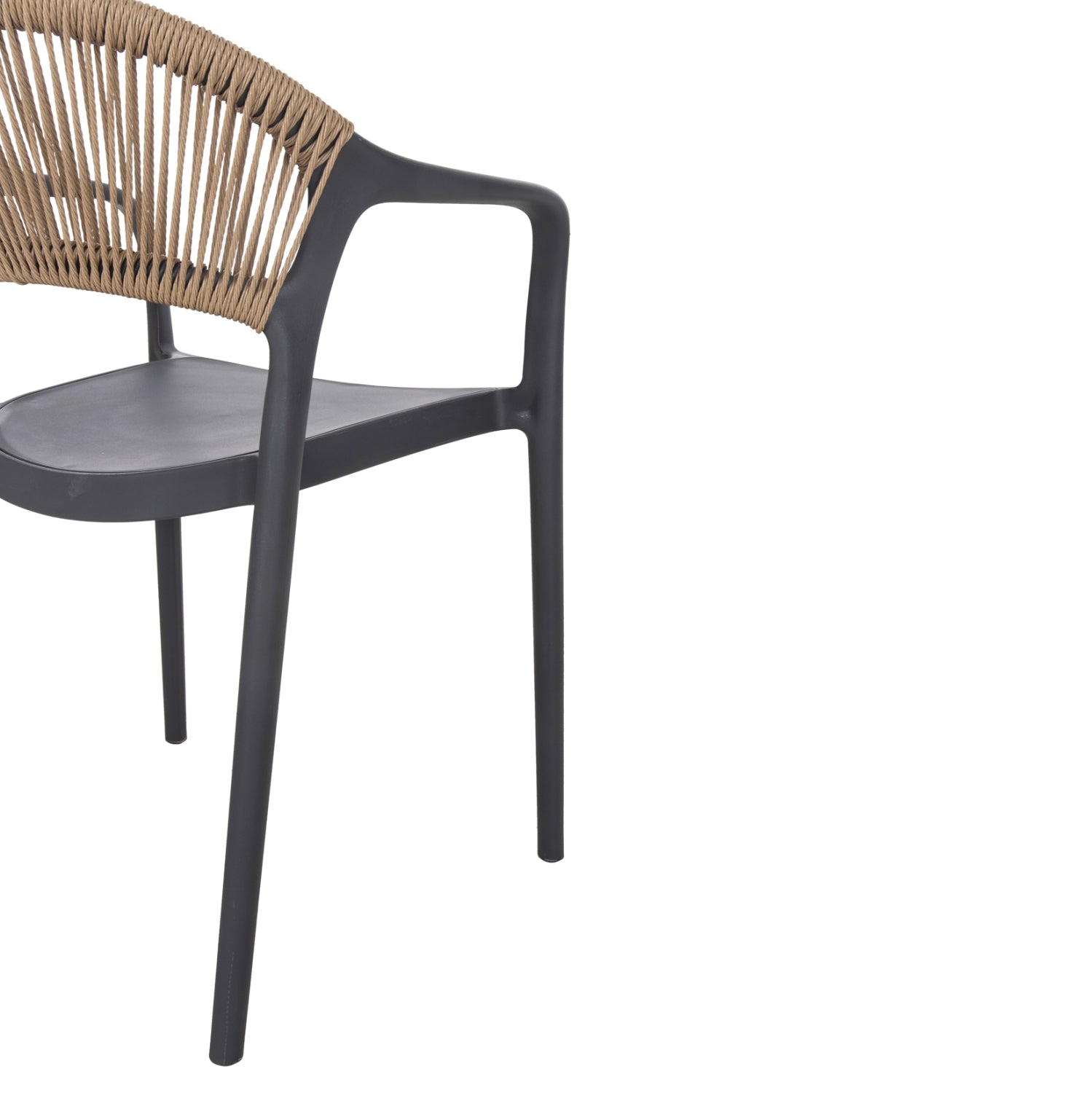 ARMCHAIR POLYPROPYLENE EVA HM6155.10 GREY WITH BEIGE PP ROPE 56.5x53x80Hcm.